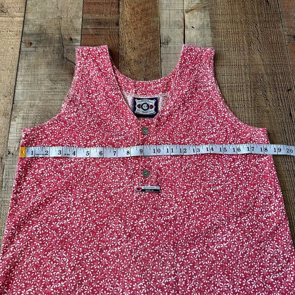 Gimmie Womens Vintage Pink and White Floral Tank Top with Button Detail -M - Picture 2 of 7